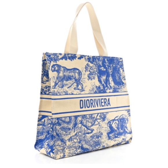 NWT Dior Riviera Straw Beach Tote - Picture 1 of 7